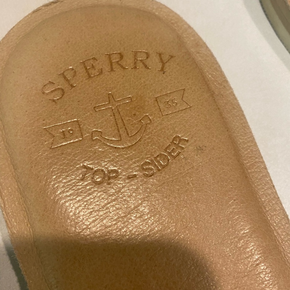 SPERRY TOP SIDER SEAPORT SLIDE SANDAL DARK BLUE PATENT LEATHER WOMENS SZ 10 - Picture 3 of 13